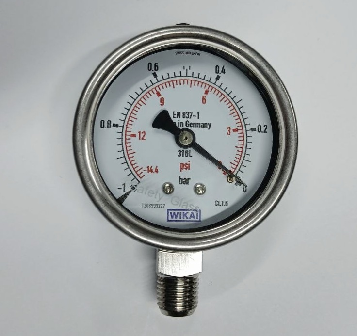 گیج فشار -۱ تا ۰ بار وکیوم تمام استیل ویکا